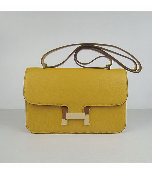 Hermes Constance Togo Leather Bag HSH020 Yellow Gold
